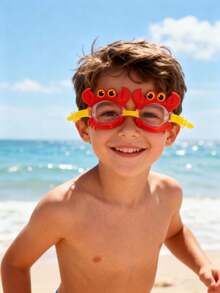 儿童卡通泳镜（1副），可爱卡通图案，防水防雾，适合泳池派对、海滩度假、户外游泳、节日礼物 - 彩色 - 查看 5