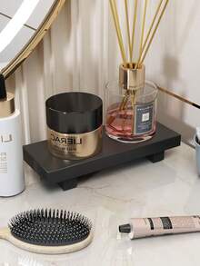 Bathroom Rustic Style Wooden Base Tray Kitchen Countertop Decoration Bathroom Soap Box Rack, Can Store Cosmetics, Soap Dispensers, Jewelry, Watches, Perfume Storage, Suitable For Bathroom, Dressing Table, Candle Display Rack - Multicolor - View 7