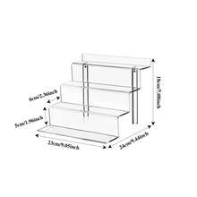 1pc Transparent Acrylic Cake/Cupcake Tiered Display Stand, Collectible Figurine Organizer, Cosmetic Shelf - Clear - View 10