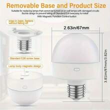 1/2pcs Rechargeable Smart LED Bulb, E26/E27 Base, Dimmable Color Temperature, Remote Control, USB Rechargeable, Suitable For Living Room, Bedroom, Pendant Light, Garden, Porch And Commercial Lighting - Multicolor - View 5