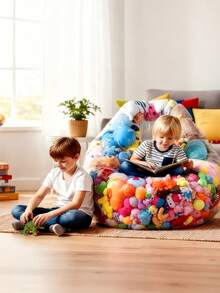 1pc Transparent Large Capacity Doll Storage Sofa, Transparent Plastic Storage Box With Soft Cushion, Decorate Your Nursery, Multifunctional Stool To Save Space In Bedroom & Living Room, Also An Ideal Gift, Home Decor, Doll Storage, Sturdy Structure - Multicolor - View 3