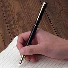 Executive Fountain Pen With Metallic Finish - Contemporary Stylus In Elegant Gift Box For Corporate Gifting & Professionals (No Ink Included, Random Color Selection)