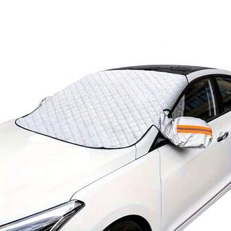 1pc Microfiber Car Windshield Sunshade Cover - UV Protection, Waterproof, Dustproof, Heat Insulation, Snowproof For Various Vehicle Models