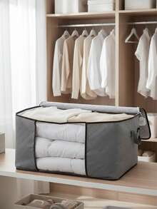 1/2 pezzi Grande borsa per lo stoccaggio, scatola di stoccaggio, custodia in cotone per coperte e indumenti, borsa con cerniera, organizer per indumenti e coperte a prova di umidità, borsa per il trasloco con finestra trasparente e manico, adatta per coperte, indumenti, biancheria da letto, cuscini, giocattoli - Multicolore - Visualizzare 5