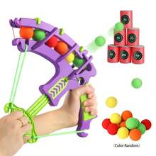 1 件蓝色泡沫弓箭射箭玩具套装，户外投掷弓箭射击玩具，适合 4-6 岁男孩和女孩的互动玩具，室内射箭射击玩具