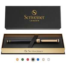 Pen By London - Stunning Black Lacquer Rollerball,  Plating, Schmidt Black Ink Refill, Roller B... - Black - View 9