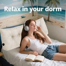 - Almohada para cabecero de cama tamao, con respaldo de cua triangular para recmara, sof, cama de da - Beige + Individual/Individual XL - Ver 5