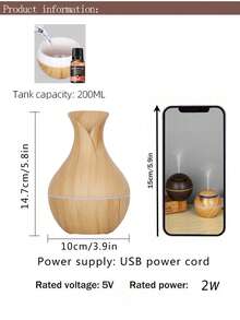 Difusor de aroma portátil vintage, humidificador en forma de jarrón de flores mini, humidificador de aire acondicionado de coche USB creativo, humidificador compacto con aceites esenciales solubles en agua para el hogar, dormitorio, coche, disponible en jazmín, rosa, sándalo, lavanda, limón y talla grande de 10 fragancias - Multicolor - Ver 9