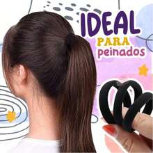 72 Piezas Ligas Para Cabello. Lazos Coleteros para el Cabello de Alta Elasticidad Sin Costuras - Paquete, Sin Lazos para el Cabello, Asortimento Multicolor (72 Unidades) para Trenzas, Colas de Caballo, Moños, Bodas, Esenciales para Fiestas - Negro - Ver 7