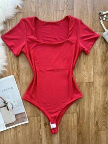 KISTYLE Women's Set Consisting Of A Spandex Bodysuit And A Printed, Lined Skirt With Shorts. - vermelho.com vermelho\flor - Xem 6