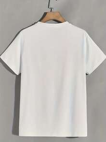 Men's Casual T-Shirt With Palm Tree, Coconut And Sunset Print, Ideal Spring/Summer, Family Outings Or Leisure Time, Round Neck 180g, Machine Washable - trắng - Xem 3