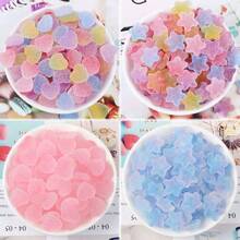 40颗可爱迷你扁平小熊造型珠子，散装树脂珠，珠宝制作装饰，适用于手机壳、剪贴簿、DIY工艺品 - 彩色 - 查看 6