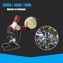 Microscopio para Niños Discovery, Microscopio Kit 100-1200X para 5-12 Años Regalo de Cumpleaños, Endoscopio de Aumento Kit de Ciencia Juguete deslizantes Principiantes Niños Estudiantes - Blanco - Ver 4