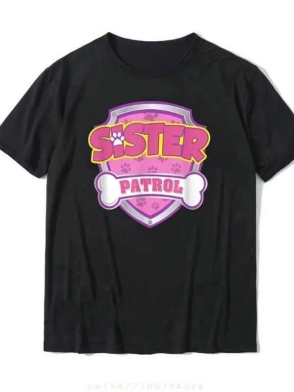 Funny Sister Patrol - Dog Mom Dad for Tee Women T-Shirt Cool Tops Shirt Cheap Unique Cotton  Women T Shirt Summer Loose Tee Tops valentine outfits for women