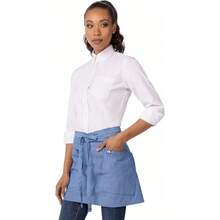 Unisex Medford Waitress Apron For Restaurant And Cafe Staff Durable Cotton Fabric With Adjustable Straps And Multiple Pockets For Efficient Food Service Work Ideal For Busy Kitchen Environments And Long Shifts - FrenchBlue - Xem 1