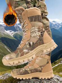 New High-Top Breathable Warm Lining Men's Outdoor Work Boots, Trainning Boots, Suitable For All Seasons, - تمويه - مشاهدة 5