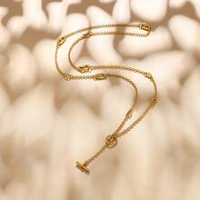 1件时尚欧美简约别致猪鼻子双层项链，适合派对、音乐节佩戴，也是送给朋友的礼物。 - 豬鼻子項鍊 - 查看 2