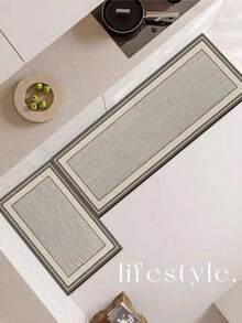 1pc High-End Geometric Patterned Silicone Kitchen Mat, Anti-Fatigue Cushioned Non-Slip Kitchen Rug With Quick Drying & Water Absorption Properties, Suitable For Kitchen, Bathroom, Hallway, Laundry Room Etc.