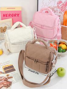 1 túi đựng cơm trưa cách nhiệt màu trơn có tay cầm, túi tote nhiều ngăn chần bông dành cho nhân viên văn phòng, du khách, dã ngoại - Túi đựng cơm trưa cách nhiệt tái sử dụng đựng thức ăn, trái cây, đồ ăn nhẹ, túi giữ lạnh chống thấm nước dung tích lớn dành cho nữ và nam, thích hợp cho dã ngoại, đi học, làm quà tặng cho nữ nhân dịp tựu trường. - Nhiều màu - Xem 10