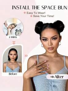 Búi tóc giả dành cho nữ, kẹp tóc kiểu càng cua, được làm từ sợi tổng hợp chịu nhiệt cao, mềm mại và tự nhiên, tạo kiểu búi tóc rối, dây buộc tóc thẳng, kẹp tóc thời trang cho mùa thu, kẹp tóc kiểu càng cua thanh lịch, phù hợp với trang phục mùa đông. Phụ kiện tóc nữ, kẹp tóc cho trang phục mùa hè. - Nhiều màu - Xem 3