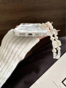 冬季奶油色纹理波浪边亮面喷漆防摔手机壳，搭配手工串珠手链配件，兼容 17 Pro/17 Air/17/17 Pro Max/16/11/16 Pro/16 Plus/16 Pro Max/16 e/15 Pro Max/13/14/12/XS/XR/7G/8P、Galaxy 11/12 Pro/12/12 X/13 Pro/14 Pro/15 Pro、Redmi 10/9/Note9/12c/Note11 Pro/Note8 Pro - 彩色 - 查看 5