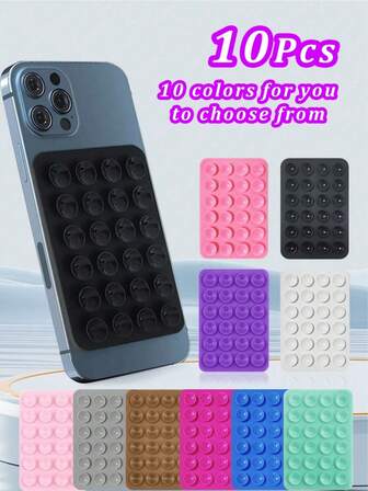 24个通用硅胶手机吸盘，升级超强粘性，硅胶防滑手机吸盘支架，矩形手机吸盘支架，淋浴手机支架，支持震动视频和自拍，多种颜色可选，兼容、安卓手机，生日礼物，送给家人、朋友的手机支架，手机配件，兼容、安卓手机，生日礼物，送给家人、朋友的礼物，夏季浴室厨房礼物，生日浴室厨房