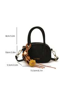 Pink Suede Mini Handbag With Cute Pendant, Crossbody Bag, Eye-Catching Small Item For