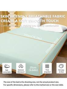 1 件柔软舒适的纯色床笠，9.84 英寸/25 厘米深口袋 - 低过敏性，可机洗，适合宿舍和客房（不含枕套），床上用品，宿舍，颜色鲜艳，通过 Oeko-Tex 认证，浅绿色 - 嫩綠色 - 查看 8