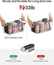 4 PCs /Set Freezer Organizer Bins - Large Stackable Deep,  Easy Get Bottom Foods Without Digging, Chest Freezer Organizer Prevent Frozen Food Waste, Black - màu đen - Xem 9