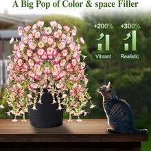 4 Pieces Of Artificial Spring Wedding Hanging Flowers, Spring And Autumn Artificial Flowers, Plastic Decorative Flowers, Garden, Wedding Decoration, Very Suitable For Weddings And Other - 粉色 - 查看 8