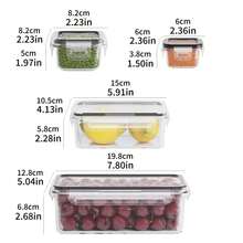 Juego de contenedores de almacenamiento de alimentos de cocina transparente, caja de almuerzo de plástico multifuncional segura para microondas con tapa + 24 etiquetas de pizarra MTPP - 4 piezas - Ver 5