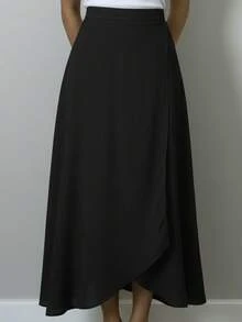 Polka Dot Wrap Pareo Skirt - Flat Black - View 2