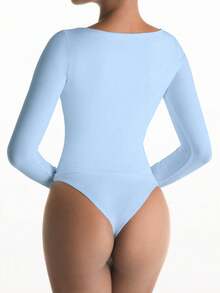 XLLAIS Solid Long Sleeve Casual Top Spring Big Crew Neck Sexy Women T Shirt Fall Winter Clothes