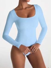 XLLAIS Solid Long Sleeve Casual Top Spring Big Crew Neck Sexy Women T Shirt Fall Winter Clothes