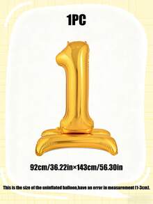 1pc 60-Inch Giant Standing Foil Number Balloon, Gold/Silver/Rainbow Color 0-9 Base Digit Balloons Suitable For Birthday Party, Anniversary, Event, Storefront Display, Family Gathering Decoration - Multicolor - View 34