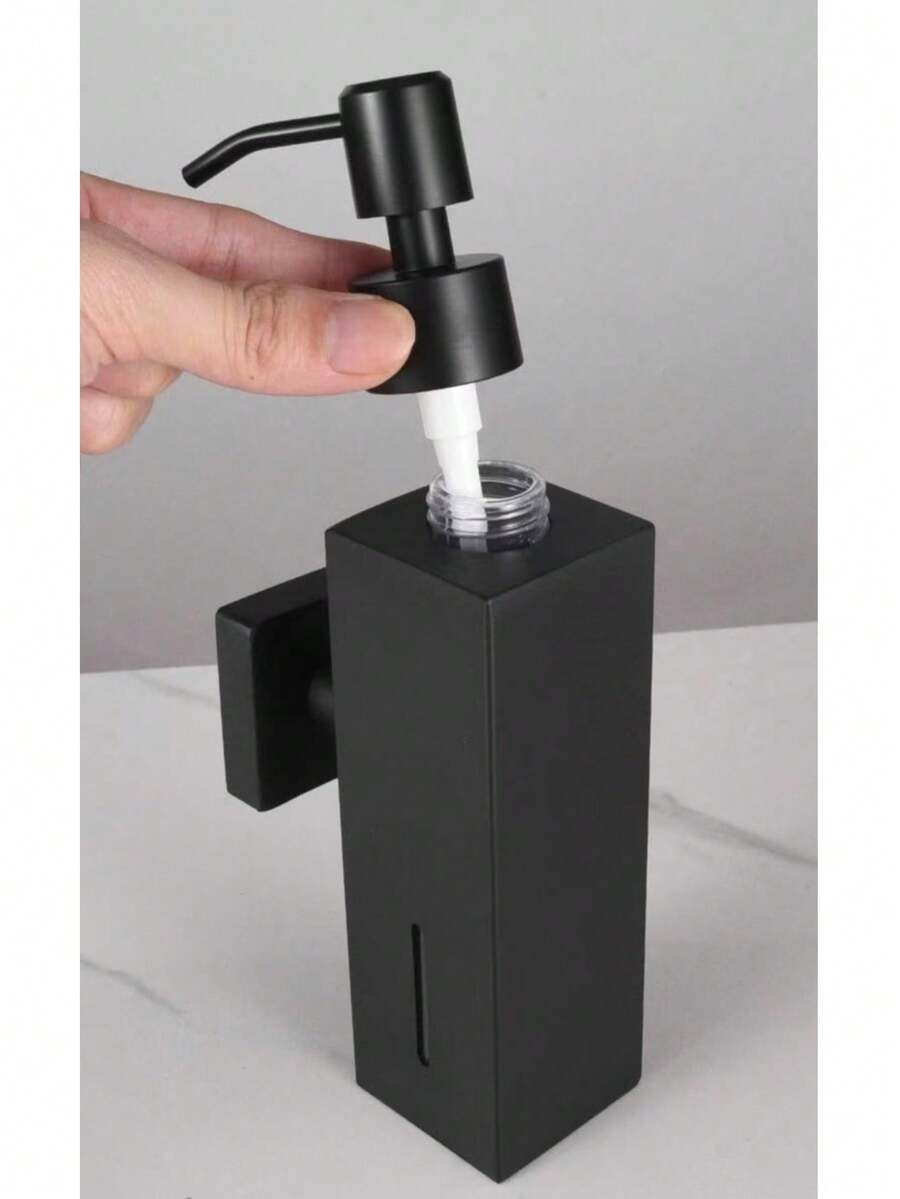 موزع صابون قابل للضغط، مصنوع من مادة الفولاذ المقاوم للصدأ 304، مثبت على الحائط لشامبو الفنادق وصندوق غسول الجسم، زجاجة صابون قابلة للاستبدال - متعدد الألوان - مشاهدة 1