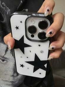 Y2K Cute Star Soft Gel Phone Case, Compatible With IPhone 17 Pro Max, 17 Pro, 17 Air, 17, 15, 16 Pro Max, 14 Pro, 13, 12, 11, Glossy Soft Shell, Gift Packaging - Black Star - View 2