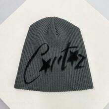 1pc Autumn/Winter American Hip Hop Graffiti Cruise Five-Pointed Star Letter Knit Beanie Hat, Warm Street Style Casual Ski Cap Men Winter Head - Multicolor - View 11