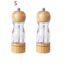 1pc/2pcs/3pcs Oak Acrylic Transparent 6 Inch Oak Pepper/Spice Grinder - Pepper/Spice Mill - Multifunctional Condiment Jar Kitchen Tool'