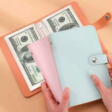 Savings Plan PU Material  Money Saving Book, Christmas Gifts,Stocking Stuffers,Containing 50 Sheets Of Paper, Can Hold 100 Banknotes. It Is A Cash Storage Notebook, Suitable As A Gift For Adults, Graduation Gifts, Birthday Gifts, And Holiday Gifts.