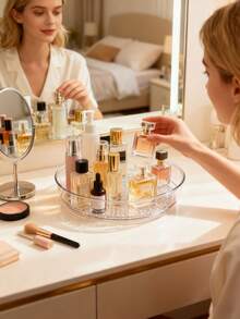 1 pieza Bandeja de almacenamiento de baño de 14 pulgadas (con base antideslizante) - Bandeja de plástico resistente, adecuada para cocina, despensa, refrigerador, baño y encimera, diseño de gran capacidad para ahorrar espacio, superficie duradera y fácil de limpiar, ideal para almacenar especias, adecuada tanto para hombres como para mujeres - Multicolor - Ver 2