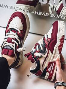 Zapatillas deportivas de hombre de corte bajo, cómodas, antideslizantes, ligeras y de moda, aptas para todo el año - Rojo - Ver 1