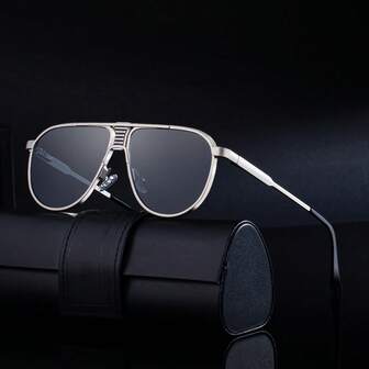 New Fashionable European And American Retro Casual Street Elegant Vintage Pilot Fashion Glasses For Men, Suitable For Everyday Wear