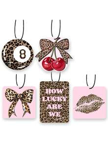 Leopard Print Car Fragrance Sheets, Car Air Freshener, Car Fragrance Mirror Hanging Decor, Creative Personalized Car Fragrance Sheets, Suitable For Car Interior And Wardrobe, Long-Lasting Scented Paper Air Freshener Hanging Decor, Car Interior Decoration, Car Accessories, Can Be Used For About 3 Months After Unsealing - Multicolor - View 15