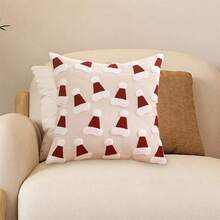 Fundas de cojín con diseño de gorro/árbol navideño: Fundas suaves y creativas para decorar fiestas navideñas en casa durante el invierno. - Burdeos - Ver 5