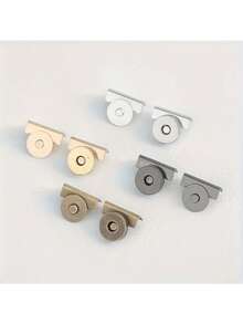 40 Pieces Metal Magnetic Button, 20*7mm (0.79*0.29in), 4 Colors, Magnetic Snap For Canvas Bags, Wallets, Handbags And Clothing, DIY Craft Accessories