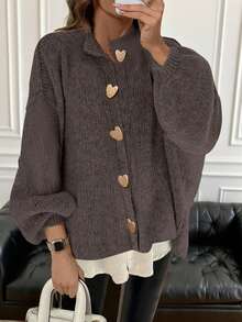 Cardigan elegante e casual in stile vintage, adatto per il lavoro e gli spostamenti, con vestibilità morbida e manica lunga, per l'autunno/inverno