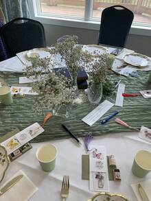 10 Pcs Sage Green Table Runner Bohemian Country-Style Table Runner, Suitable For Weddings, Baby Baptism Parties And Holiday Decorations - Sage Green - View 7