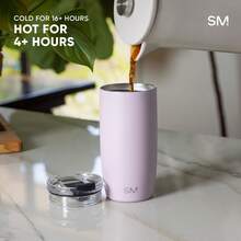 Taza de Café para Viajes con Tapa Abatible |   Taza de Café Helado de Acero Inoxidable Aislada |   Regalos para Mujeres & Hombres |   Voyager Colección |   350 ml. |   Niebla de lavanda BLK0 - verde - Ver 10