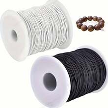 1 rollo de 450 cm de cuerda elástica de nailon con cuentas, hilo elástico de polipropileno para hacer manualidades, joyería y accesorios DIY - A - Ver 1